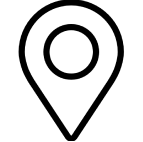 Location pin icon with concentric circles, representing a map marker or geographic position symbol.