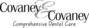 Covaney & Covaney Comprehensive Dental Care logo with elegant script lettering and tagline.