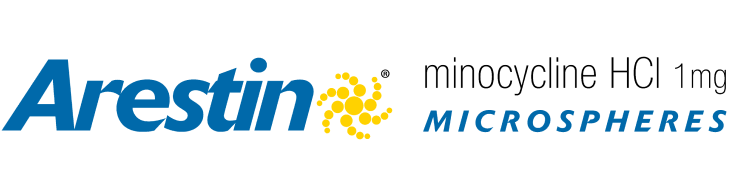 Arestin minocycline HCl 1mg microspheres product logo and branding