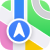 Colorful map with location pin marker indicating business or navigation directions.